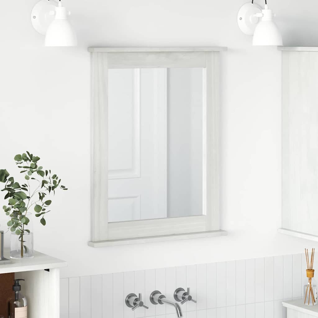 vidaXL Mirror VIGO Antique White 55.5 x 5 x 70 cm Solid pine wood