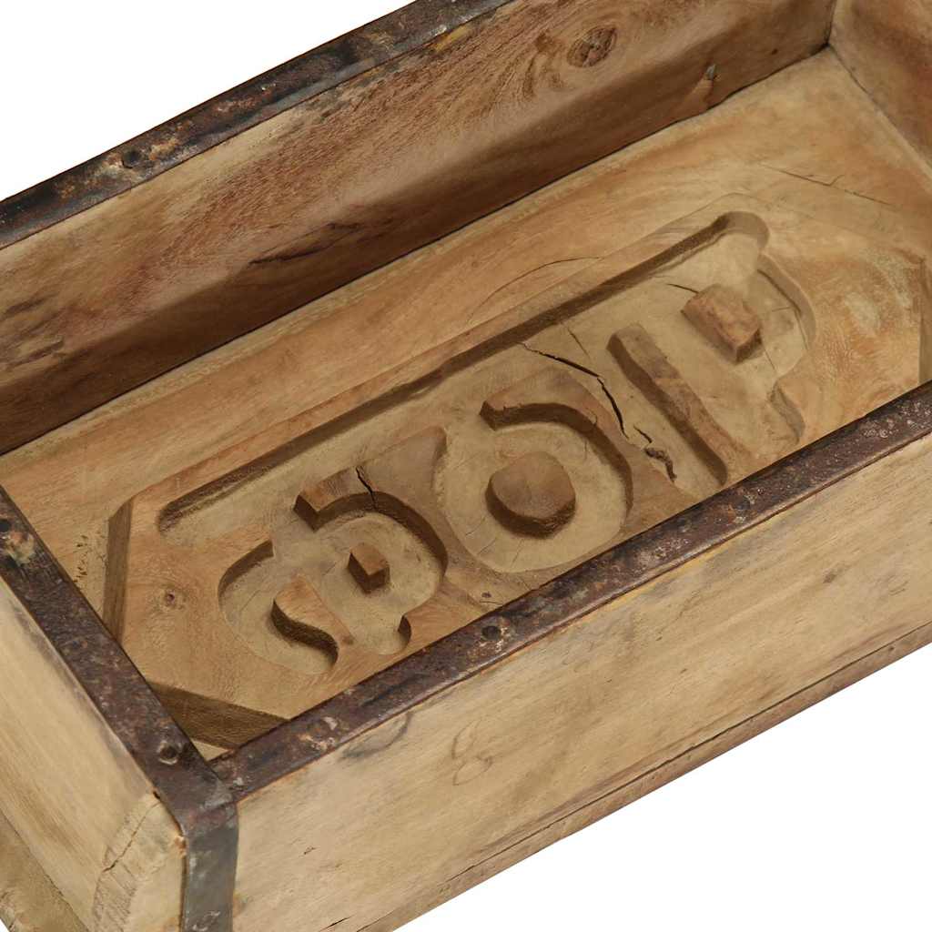 vidaXL Tray with Storage Brown 30 x 15 x 9 cm Solid Reclaim Wood