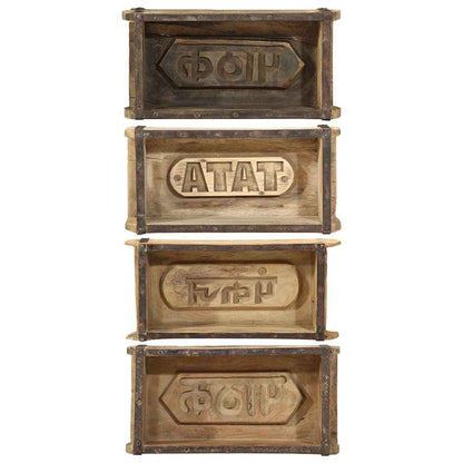 vidaXL Tray with Storage Brown 30 x 15 x 9 cm Solid Reclaim Wood