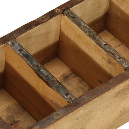 vidaXL Tray with Storage 4 pcs Brown 30 x 14 x 9 cm Solid Reclaim Wood
