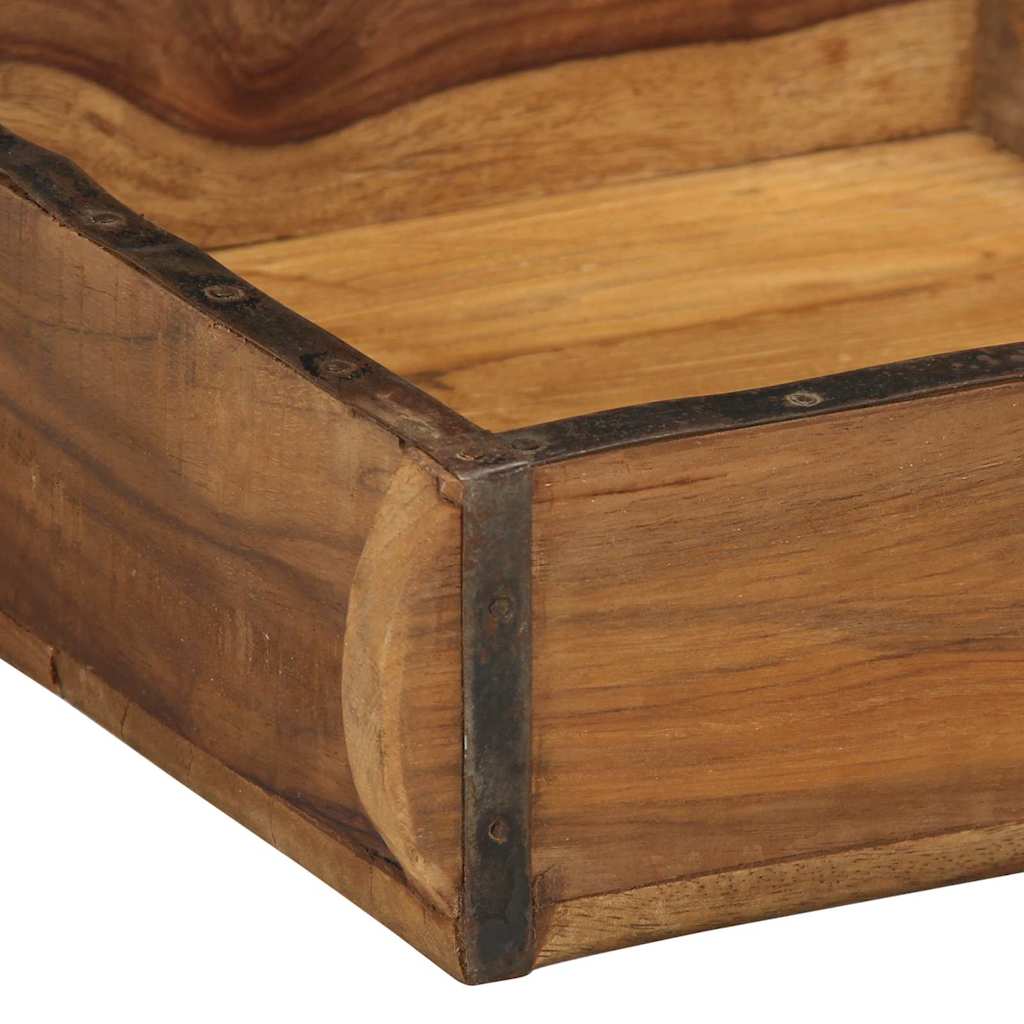 vidaXL Tray with Storage Brown 29 x 31 x 10 cm Solid Reclaim Wood