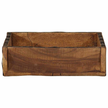 vidaXL Tray with Storage Brown 29 x 31 x 10 cm Solid Reclaim Wood