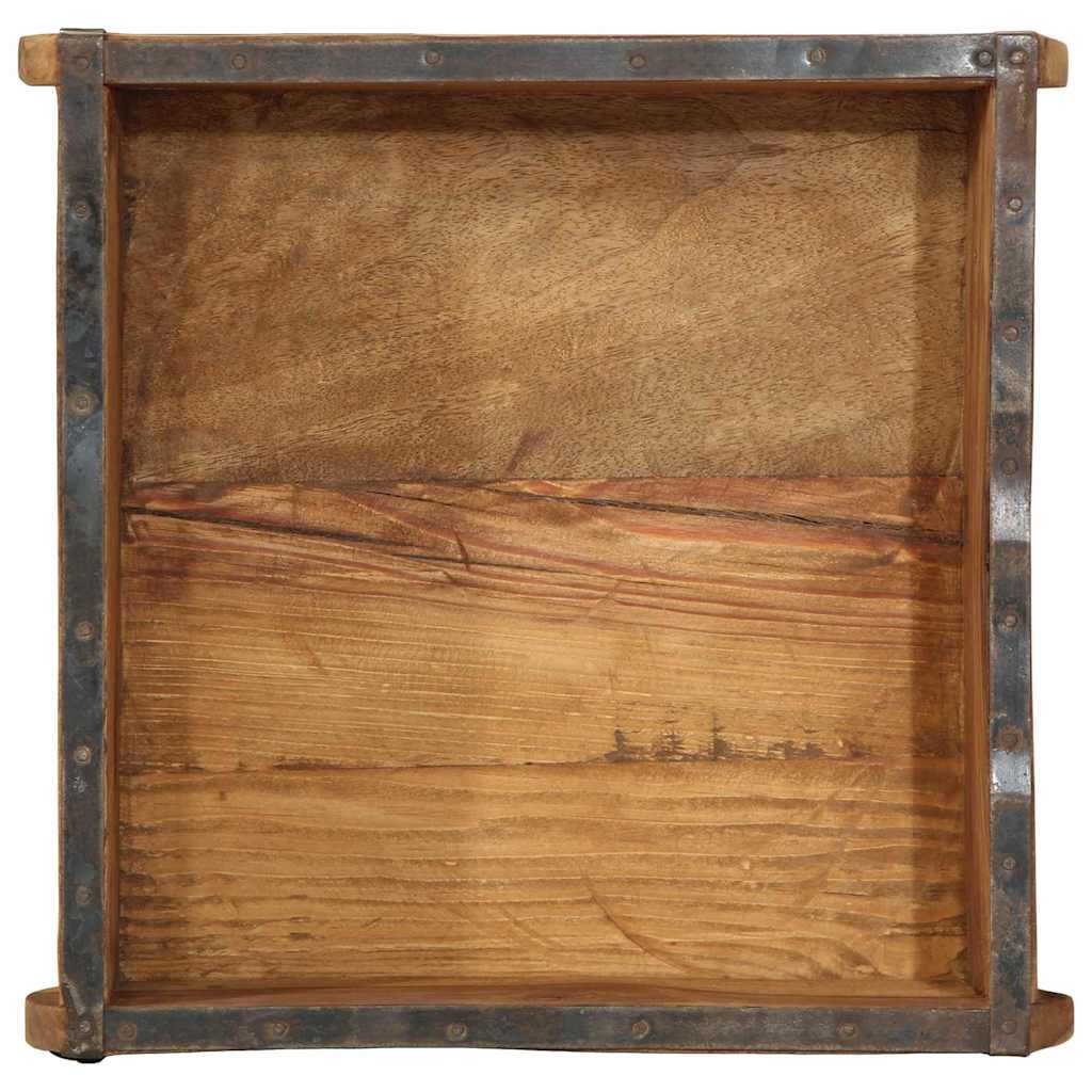 vidaXL Tray with Storage Brown 29 x 31 x 10 cm Solid Reclaim Wood