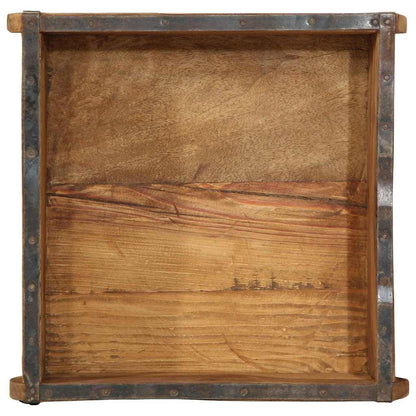 vidaXL Tray with Storage Brown 29 x 31 x 10 cm Solid Reclaim Wood