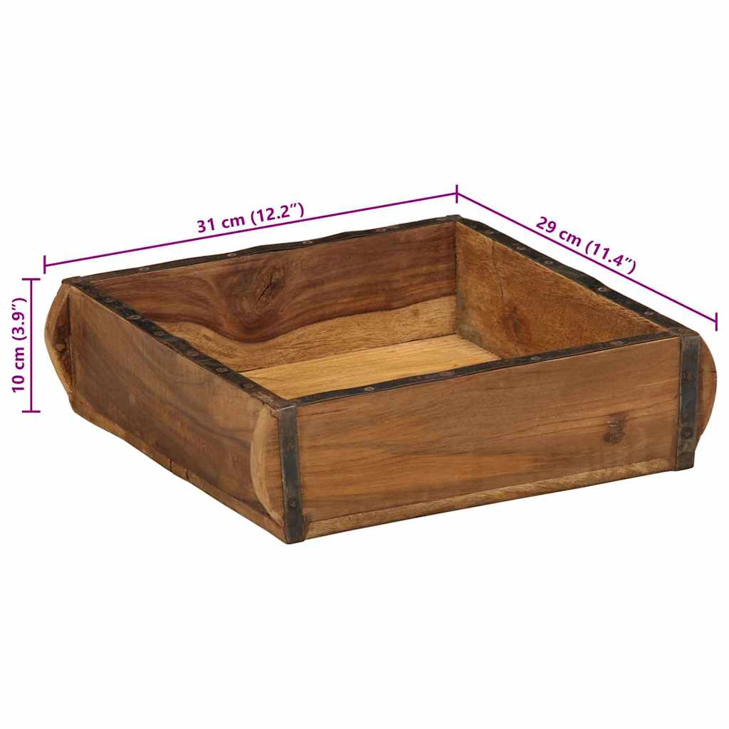 vidaXL Tray 4 pcs Brown 29 x 31 x 10 cm Solid Reclaim Wood
