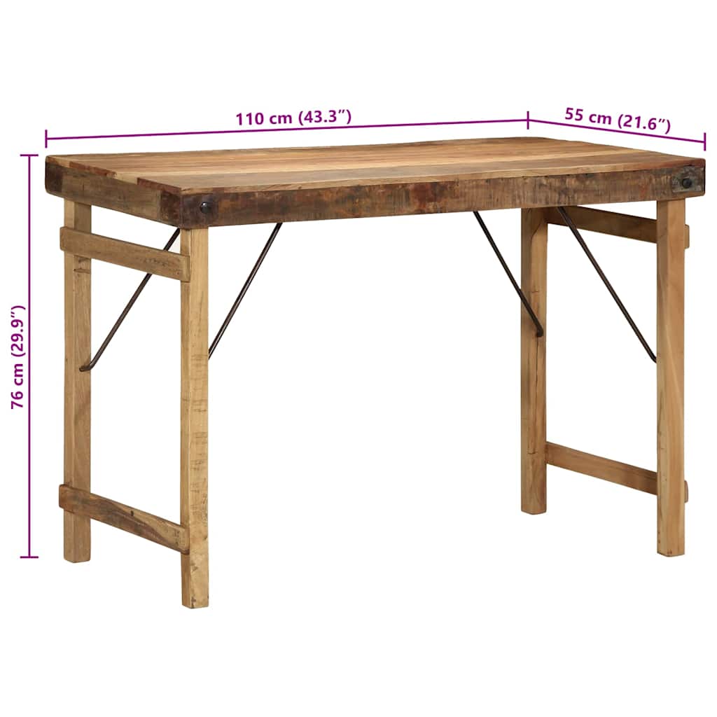 vidaXL Dining Table Brown 110 x 55 x 76 cm Solid reclaimed wood