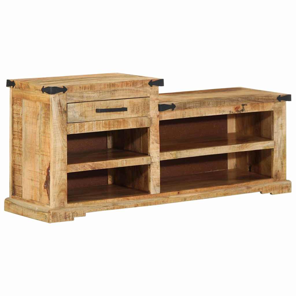 vidaXL Bench with Drawer Brown 110 x 35 x 50 cm Rough Mango