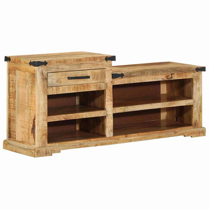 vidaXL Bench with Drawer Brown 110 x 35 x 50 cm Rough Mango