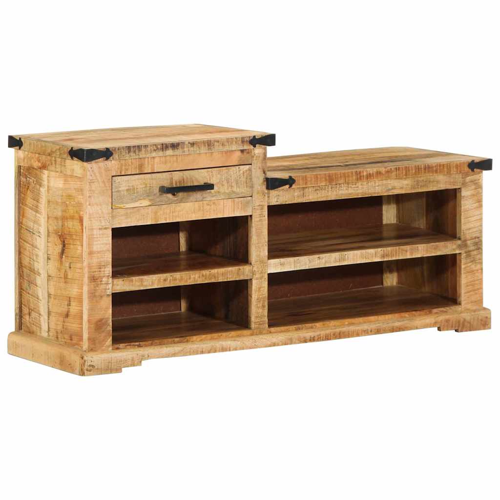vidaXL Bench with Drawer Brown 110 x 35 x 50 cm Rough Mango