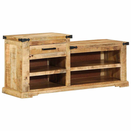 vidaXL Bench with Drawer Brown 110 x 35 x 50 cm Rough Mango