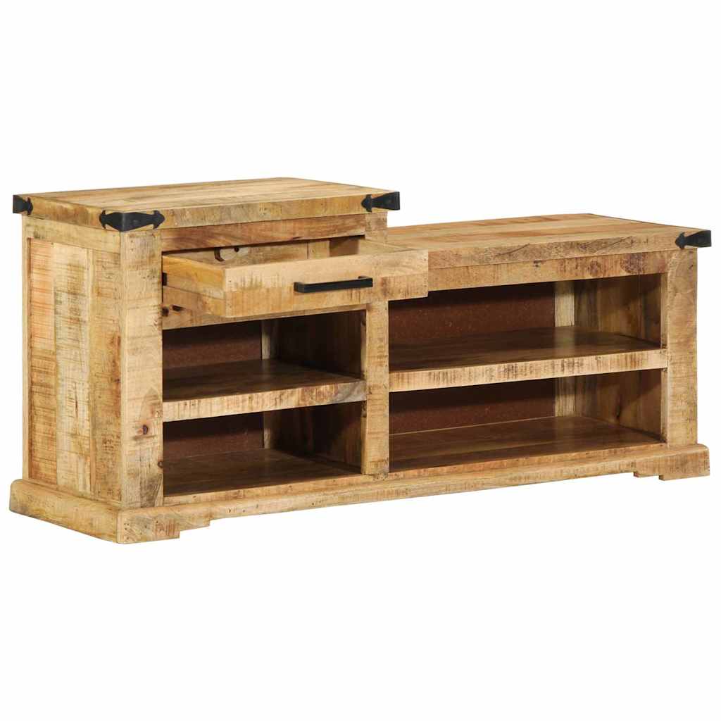 vidaXL Bench with Drawer Brown 110 x 35 x 50 cm Rough Mango