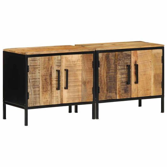 vidaXL Bedside Cabinet 2 pcs Brown and Black 50 x 30 x 45 cm