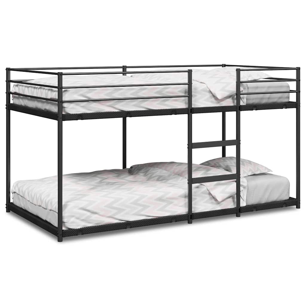 vidaXL Bunk Bed without Mattress Black 75x190 cm Steel