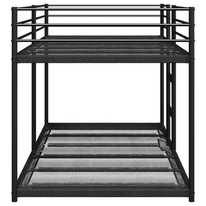 vidaXL Bunk Bed without Mattress Black 75x190 cm Steel