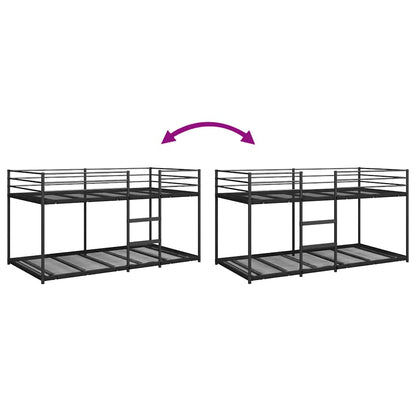 vidaXL Bunk Bed without Mattress Black 75x190 cm Steel