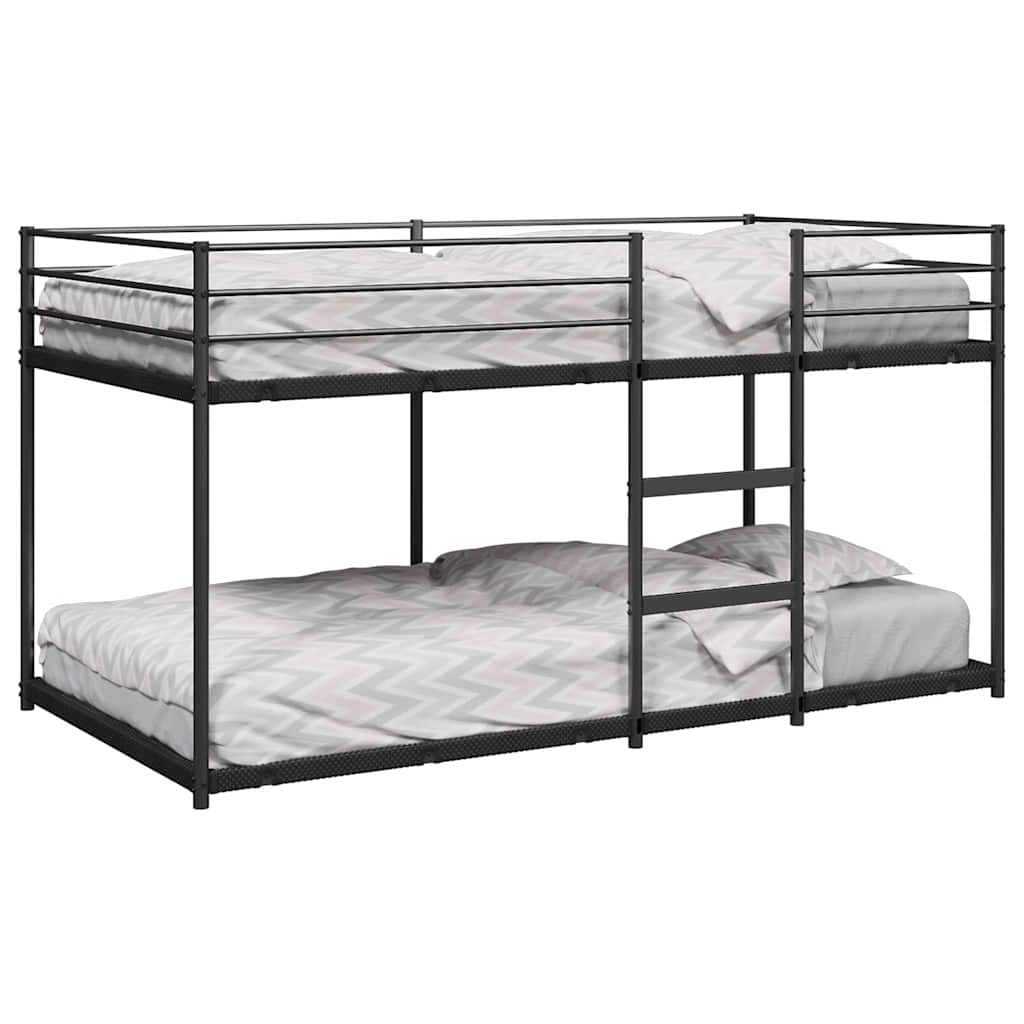 vidaXL Bunk Bed without Mattress Black 75x190 cm Steel