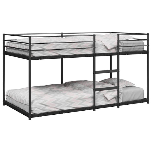 vidaXL Bunk Bed without Mattress Black 75x190 cm Steel
