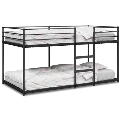 vidaXL Bunk Bed without Mattress Black 80x200 cm Steel