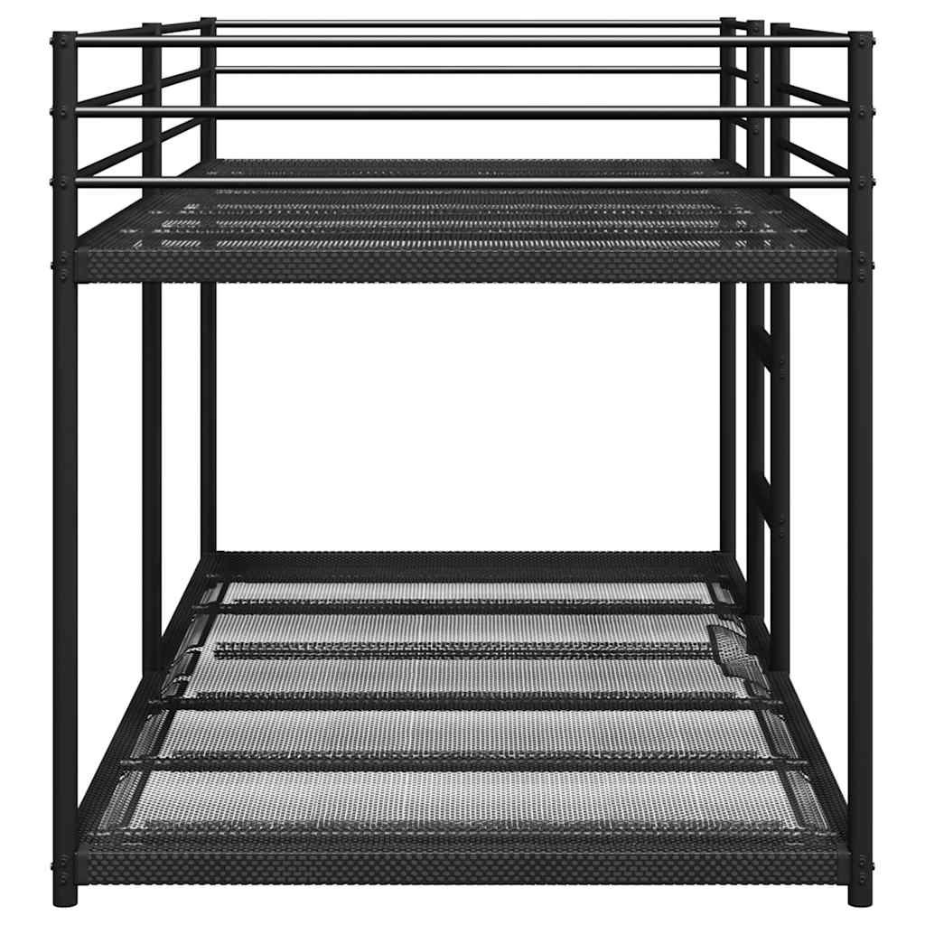 vidaXL Bunk Bed without Mattress Black 80x200 cm Steel