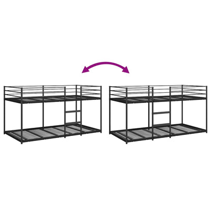 vidaXL Bunk Bed without Mattress Black 90x190 cm Steel