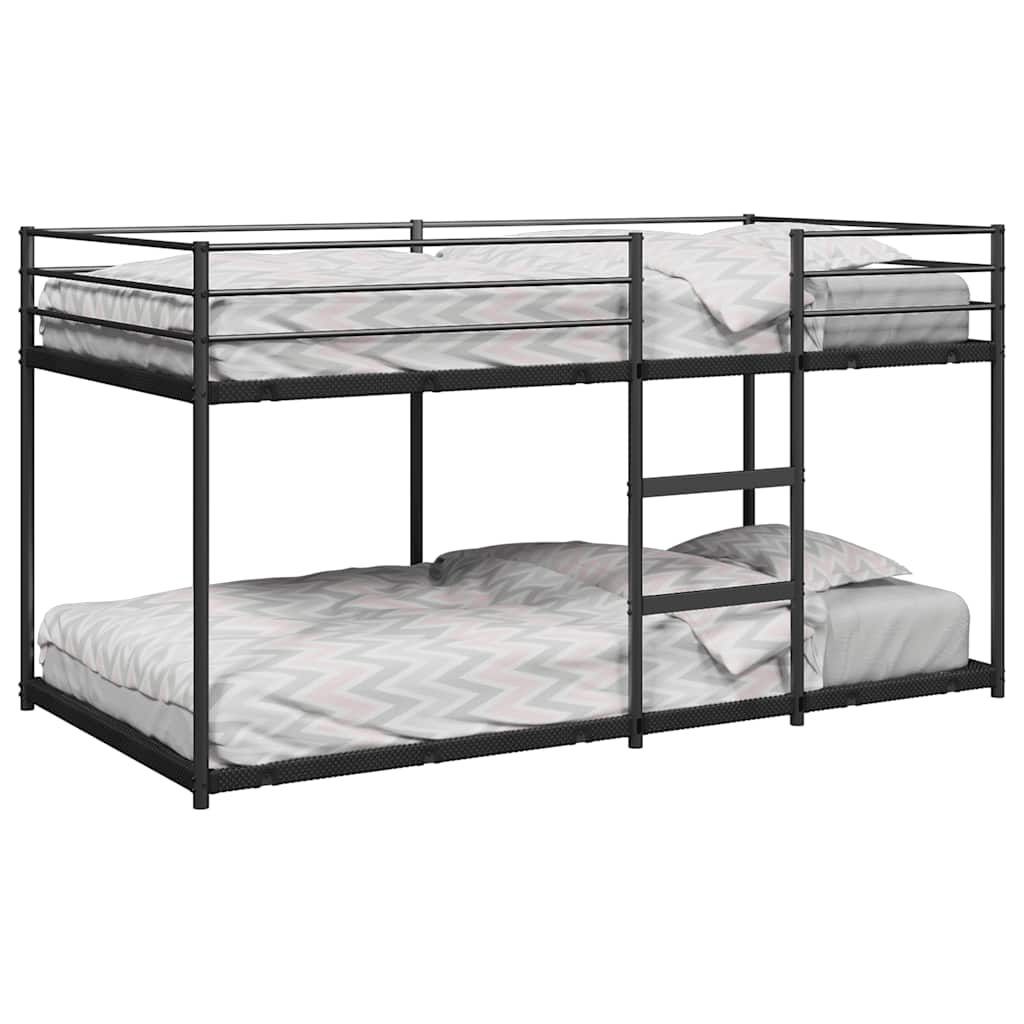 vidaXL Bunk Bed without Mattress Black 90x200 cm Steel