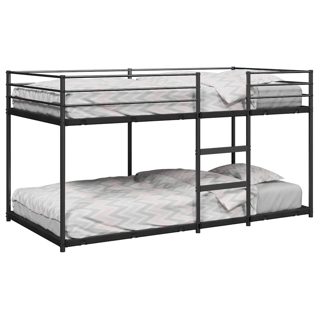vidaXL Bunk Bed without Mattress Black 100x190 cm Steel
