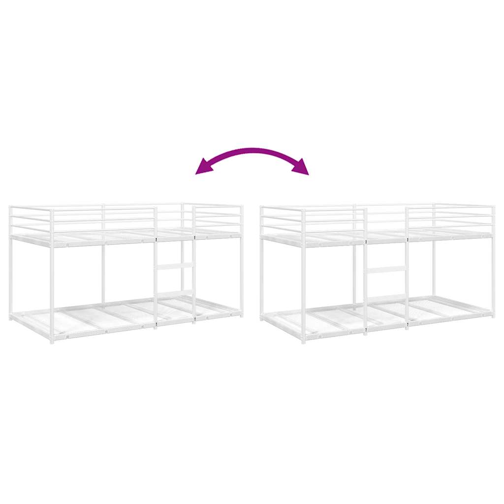 vidaXL Bunk Bed without Mattress White 80x200 cm Steel