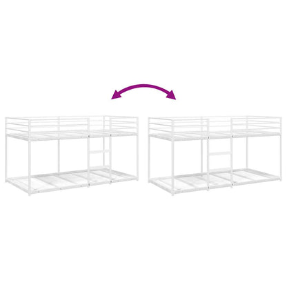 vidaXL Bunk Bed without Mattress White 80x200 cm Steel