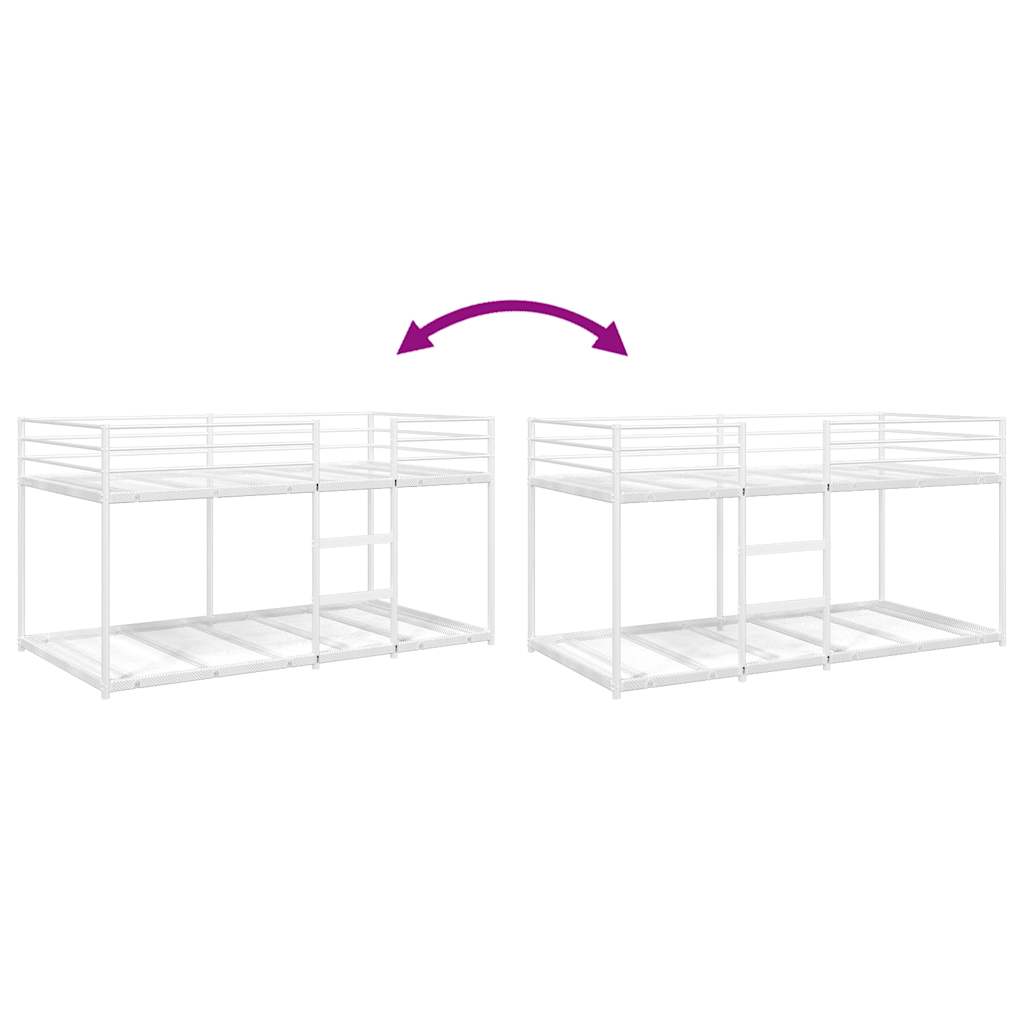 vidaXL Bunk Bed without Mattress White 90x200 cm Steel