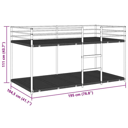 vidaXL Bunk Bed without Mattress White 100x190 cm Steel