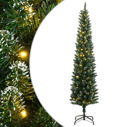 vidaXL Artificial Slim Christmas Tree 300 LEDs 210 cm