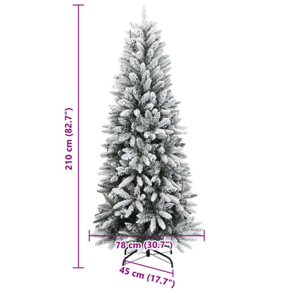 vidaXL Artificial Christmas Tree 300 LEDs and Flocked Snow 210 cm