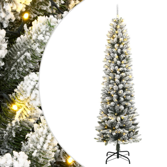 vidaXL Artificial Christmas Tree 300 LEDs and Flocked Snow 180 cm
