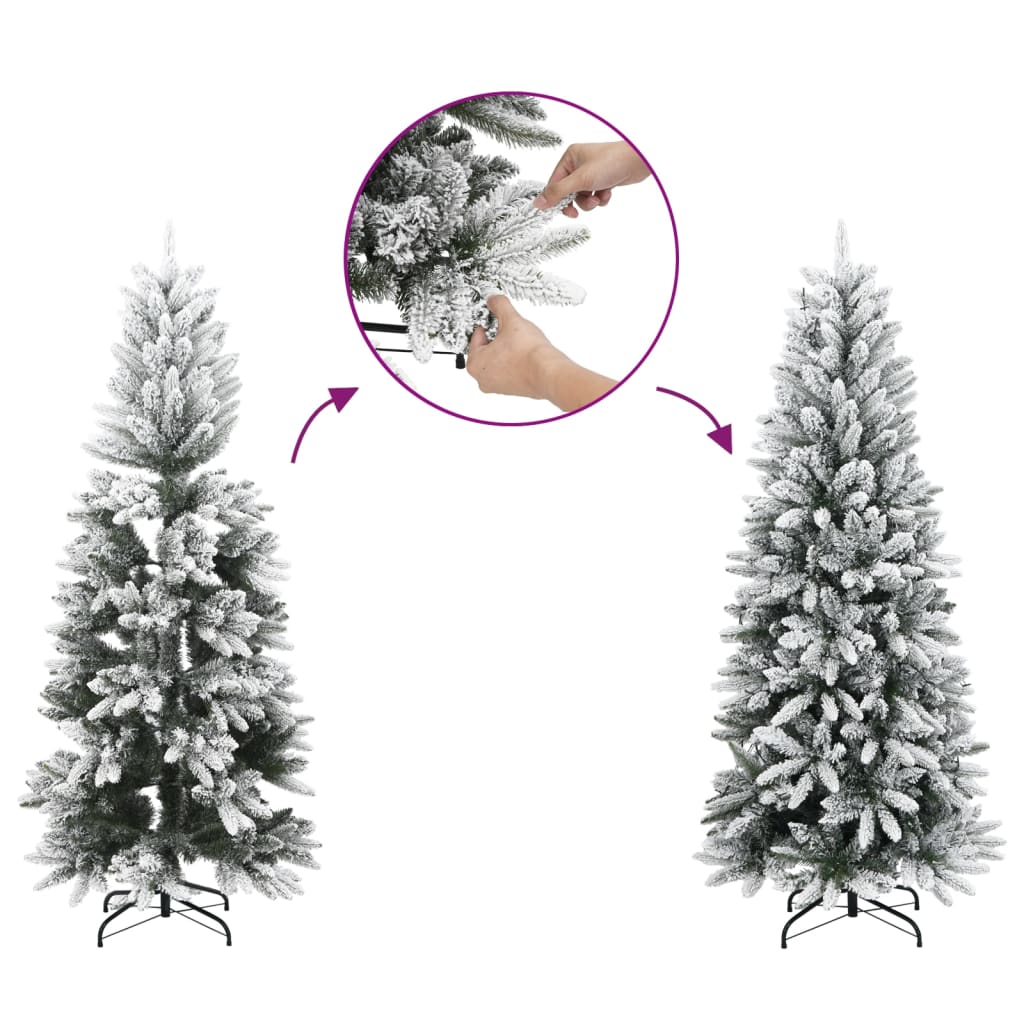 vidaXL Artificial Christmas Tree 300 LEDs and Flocked Snow 180 cm