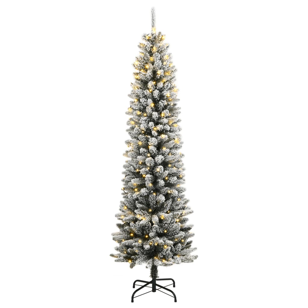 vidaXL Artificial Christmas Tree 300 LEDs and Flocked Snow 210 cm