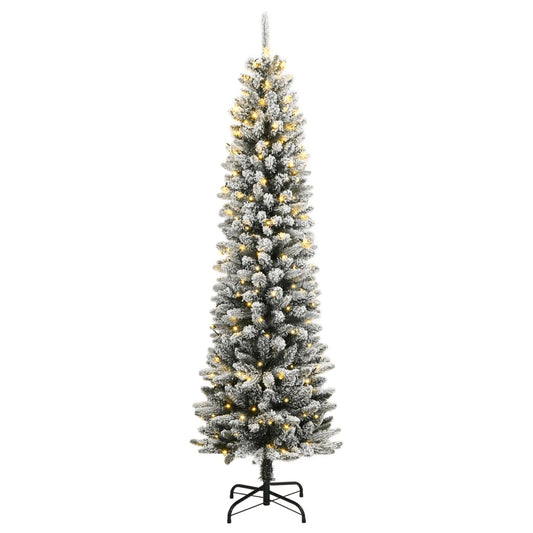 vidaXL Artificial Christmas Tree 300 LEDs and Flocked Snow 210 cm