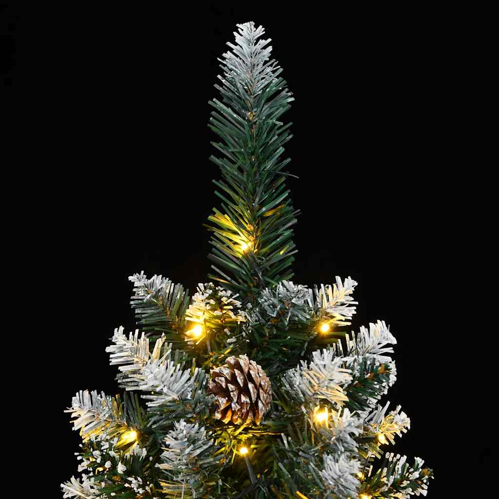 vidaXL Artificial Slim Christmas Tree 300 LEDs 180 cm