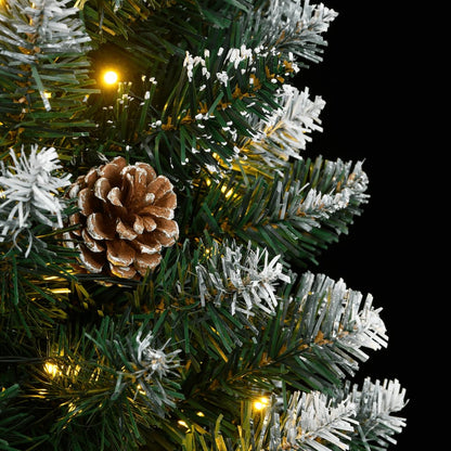 vidaXL Artificial Slim Christmas Tree 300 LEDs 210 cm