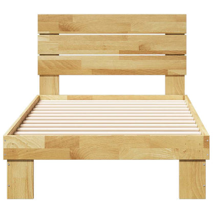 vidaXL Bed Frame with Headboard without Mattress 75x190 cm Solid Wood Oak