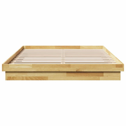 vidaXL Bed Frame without Mattress 150x200 cm King Size Solid Wood Oak