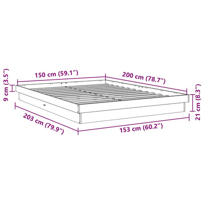 vidaXL Bed Frame without Mattress 150x200 cm King Size Solid Wood Oak