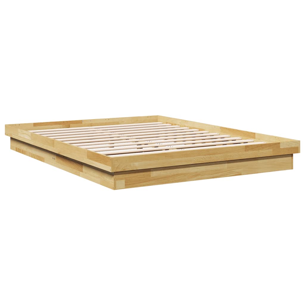 vidaXL Bed Frame without Mattress 135x190 cm Double Solid Wood Oak