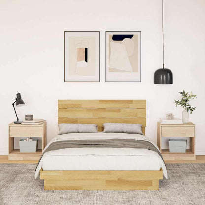 vidaXL Bed Frame with Headboard without Mattress 120x200 cm Solid Wood Oak