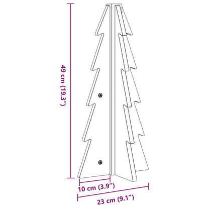 vidaXL Wooden Christmas Tree for Decoration Wax Brown 49 cm Solid Wood Pine