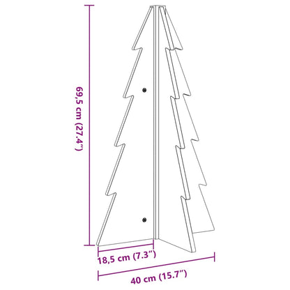 vidaXL Wooden Christmas Tree for Decoration 69.5 cm Solid Wood Pine