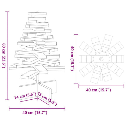 vidaXL Wooden Christmas Tree for Decoration 60 cm Solid Wood Pine