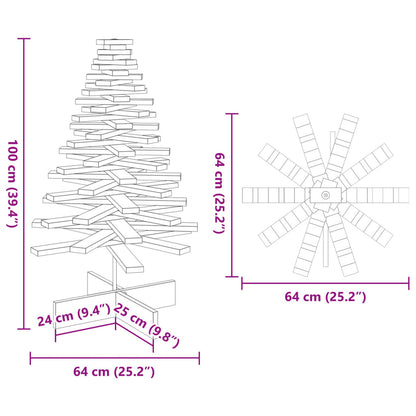 vidaXL Wooden Christmas Tree for Decoration 100 cm Solid Wood Pine
