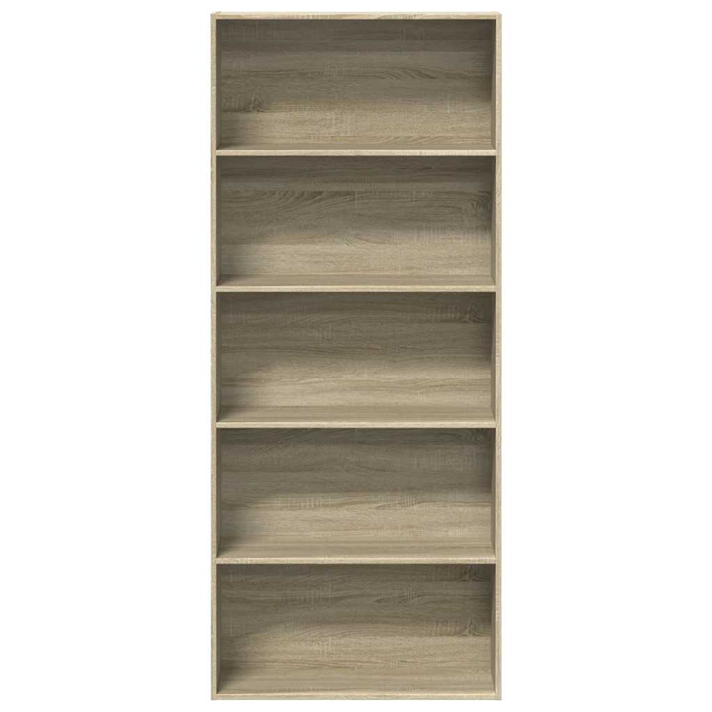 vidaXL Book Cabinet Sonoma Oak 80x30x189 cm Engineered Wood