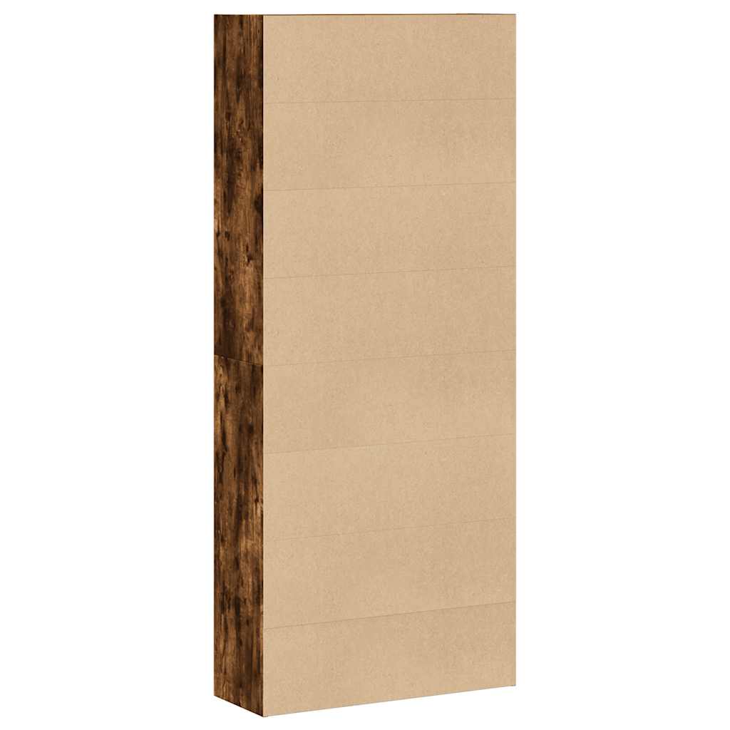 vidaXL Book Cabinet Smoked Oak 80x30x189 cm Engineered Wood