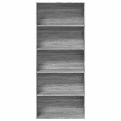 vidaXL Book Cabinet Grey Sonoma 80x30x189 cm Engineered Wood